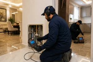 كشف تسربات المياه بدون تكسير